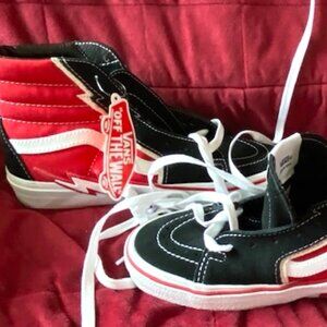 Vans Red & Black Bolt Hi Tops M6.5 W8 NWT!!